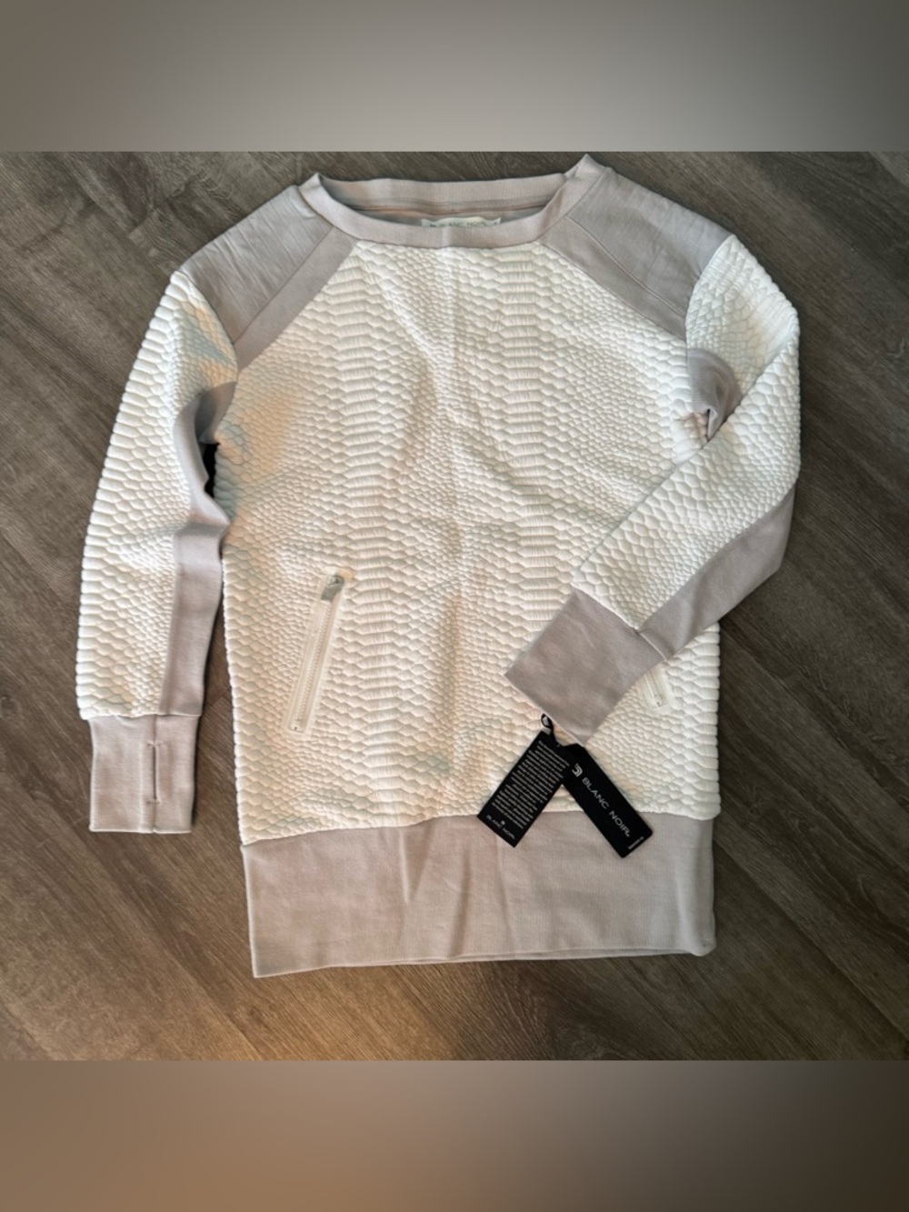 Blanc Noir Croc Textured Sweatshirt - Picture 2 of 9